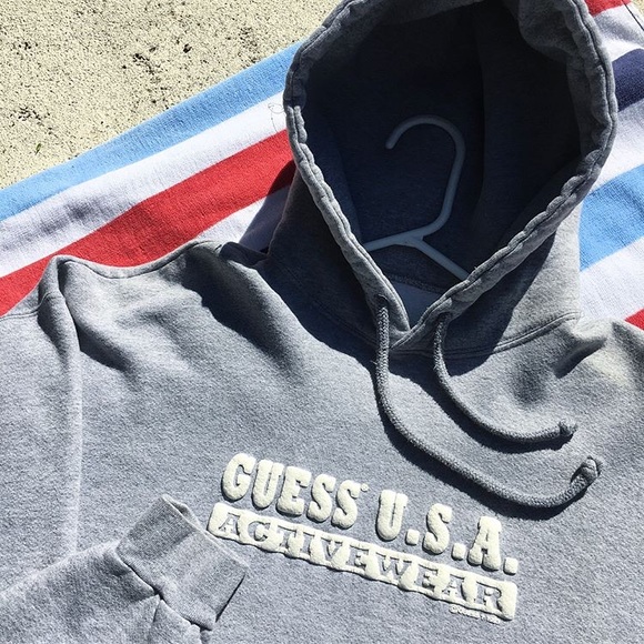 Vintage 1993 Guess Bubble Print Hoodie 2XL - Picture 1 of 4